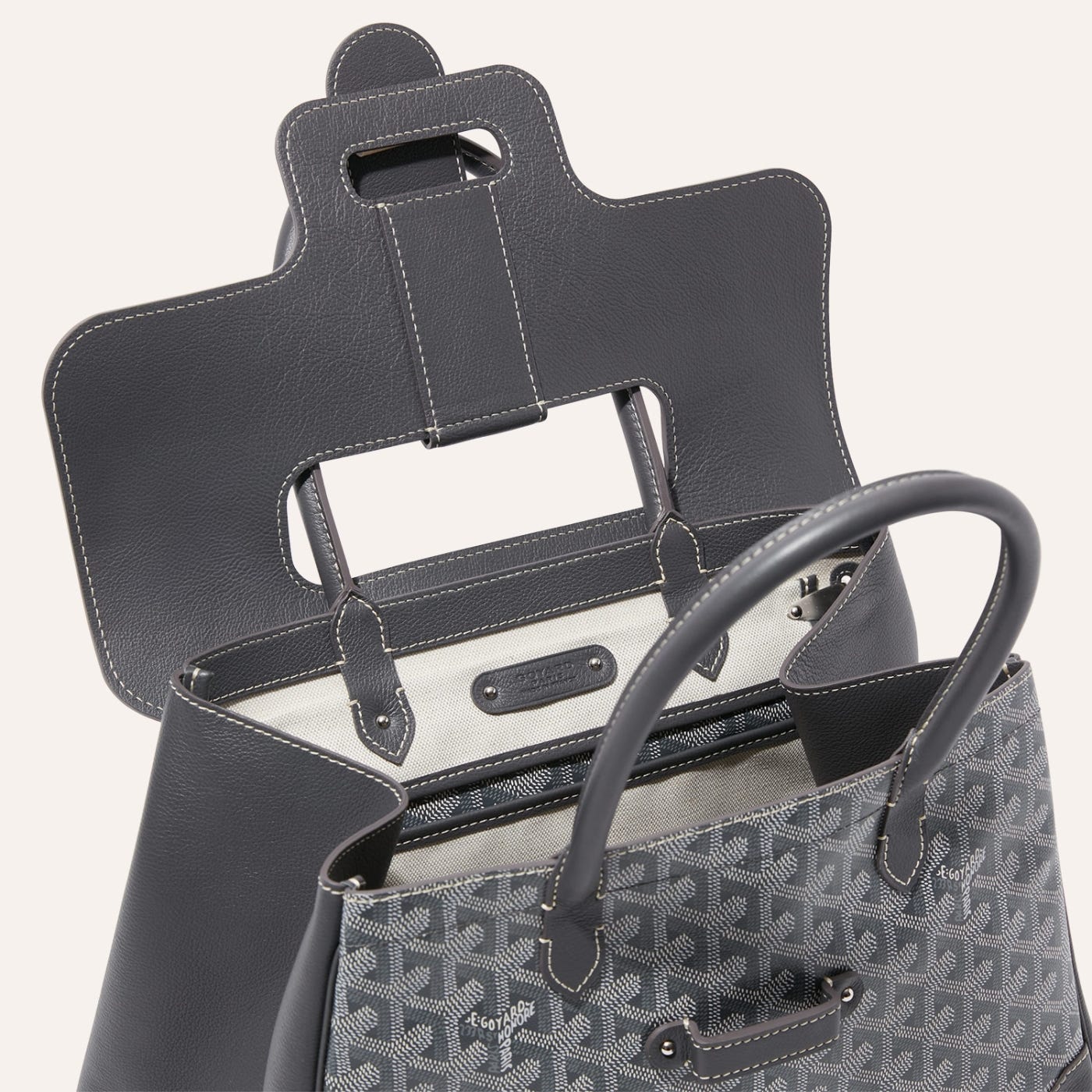 Goyard Saigon Tote Grey Goyardine Canvas Palladium Hardware - Image 5